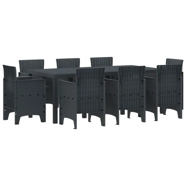 Ensemble de salle à manger pour jardin 9 pcs Anthracite