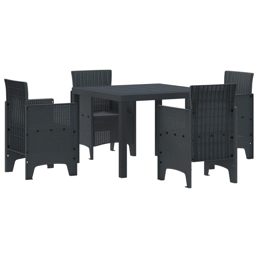 Ensemble de salle à manger pour jardin 5 pcs Anthracite