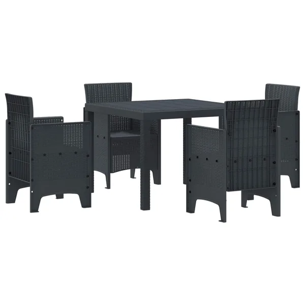 Ensemble de salle à manger pour jardin 5 pcs Anthracite