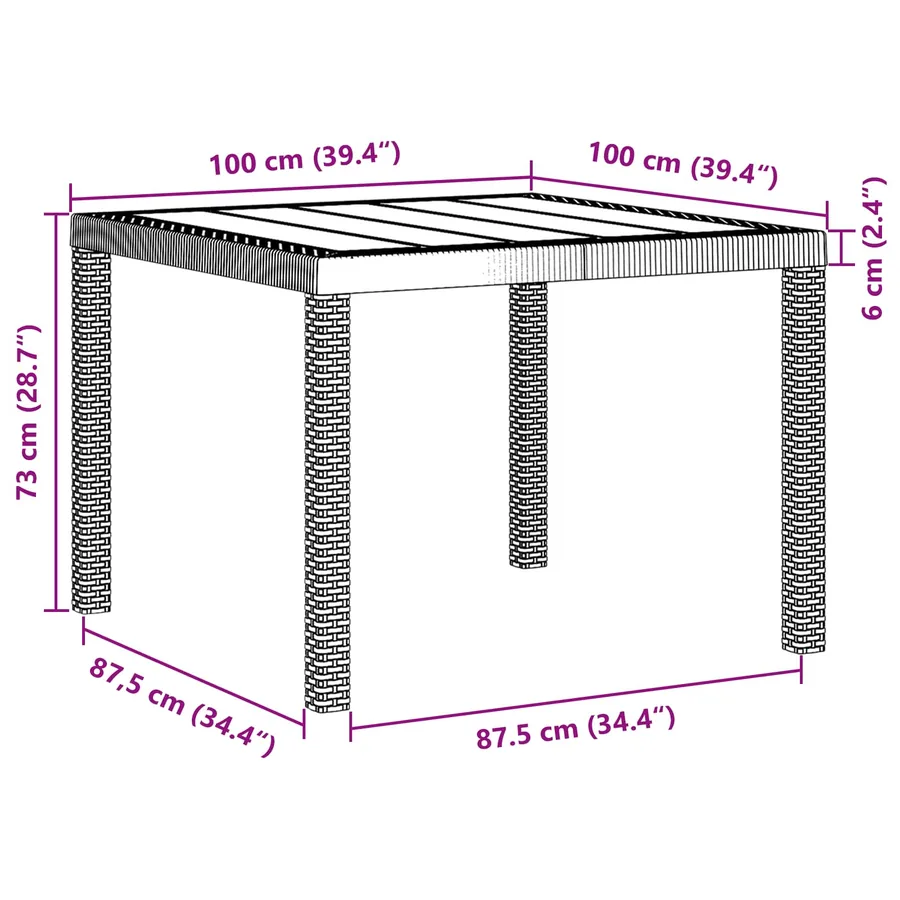 Ensemble de salle à manger pour jardin 5 pcs Anthracite - 4