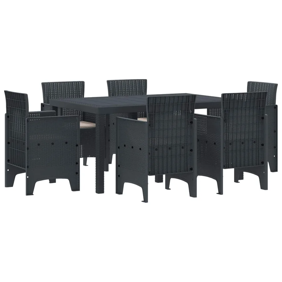 Ensemble de salle à manger pour jardin 7 pcs Anthracite