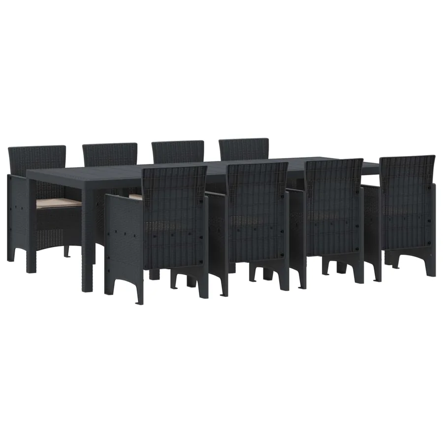 Ensemble de salle à manger pour jardin 9 pcs Anthracite - 2
