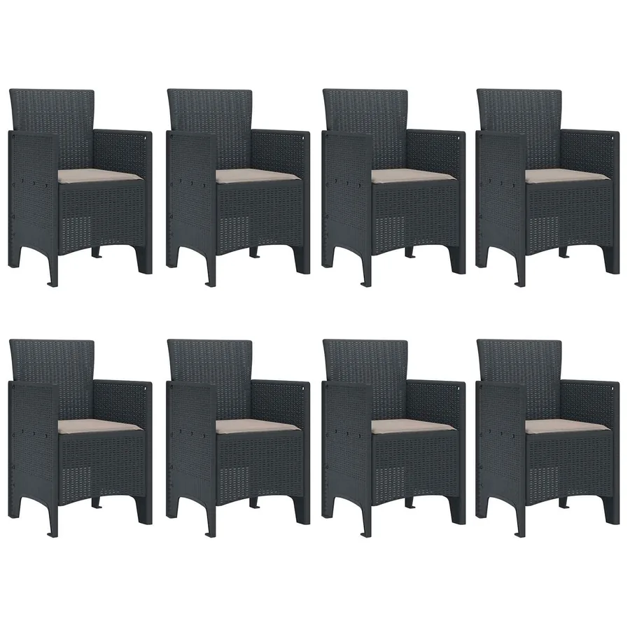 Ensemble de salle à manger pour jardin 9 pcs Anthracite - 5