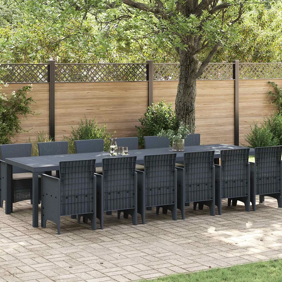 Ensemble de salle à manger pour jardin 13 pcs Anthracite