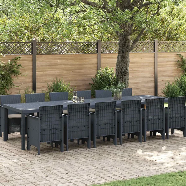 Ensemble de salle à manger pour jardin 13 pcs Anthracite