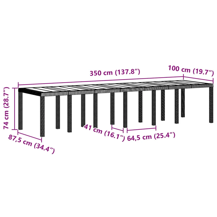 Ensemble de salle à manger pour jardin 13 pcs Anthracite - 13
