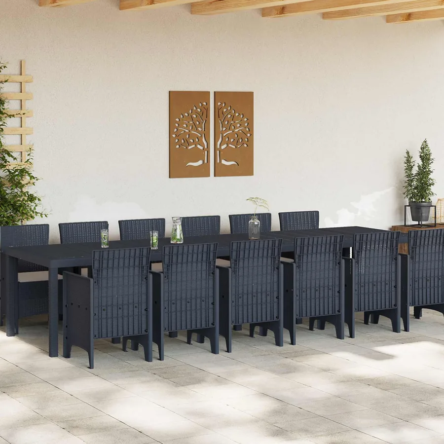 Ensemble de salle à manger pour jardin 13 pcs Anthracite - 3