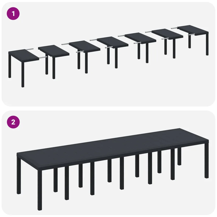 Ensemble de salle à manger pour jardin 13 pcs Anthracite - 8
