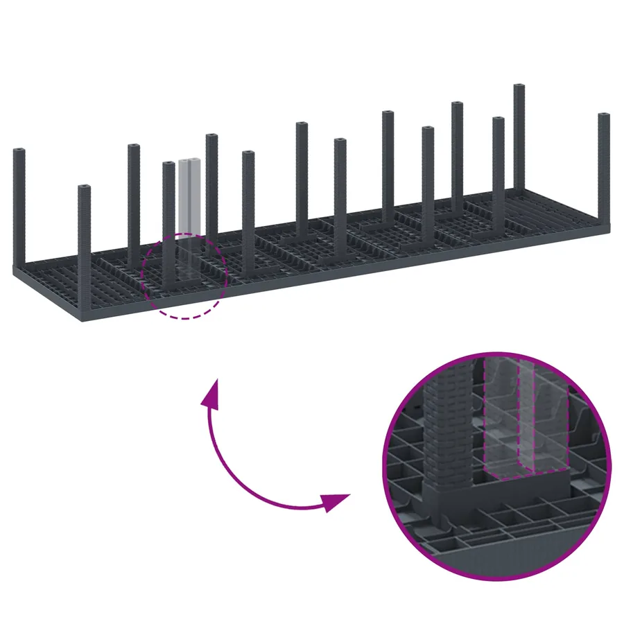 Ensemble de salle à manger pour jardin 13 pcs Anthracite - 9