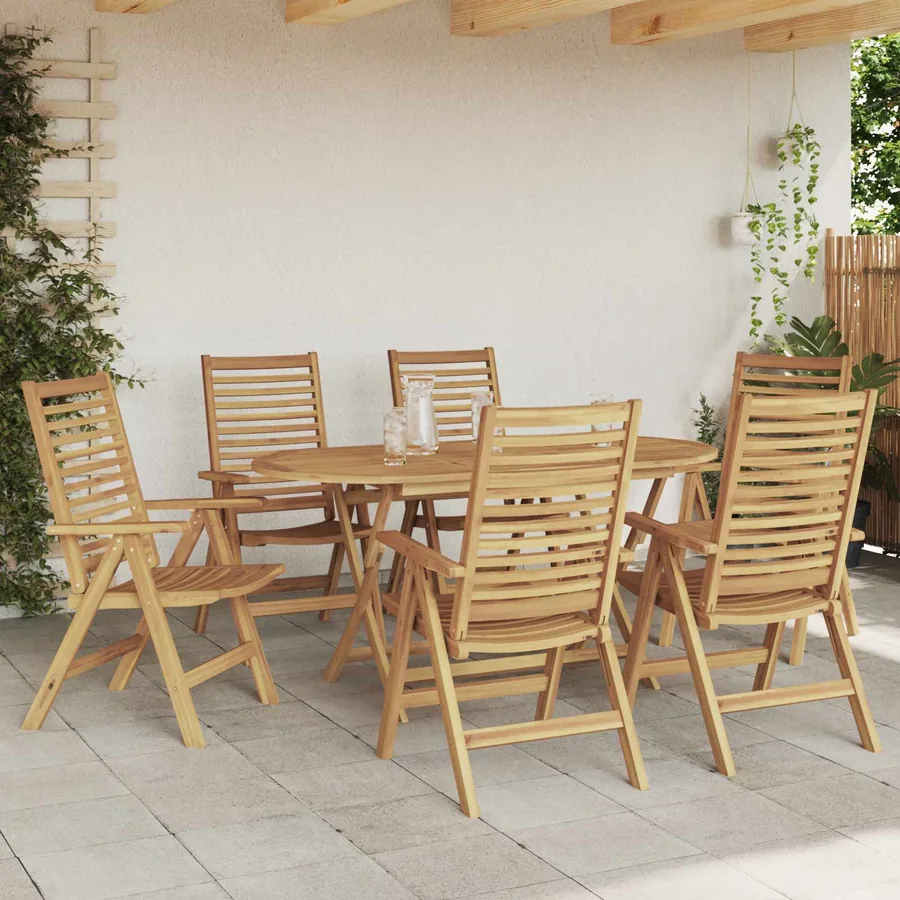 Ensemble de salle à manger pour jardin 7 pcs Marron - 4
