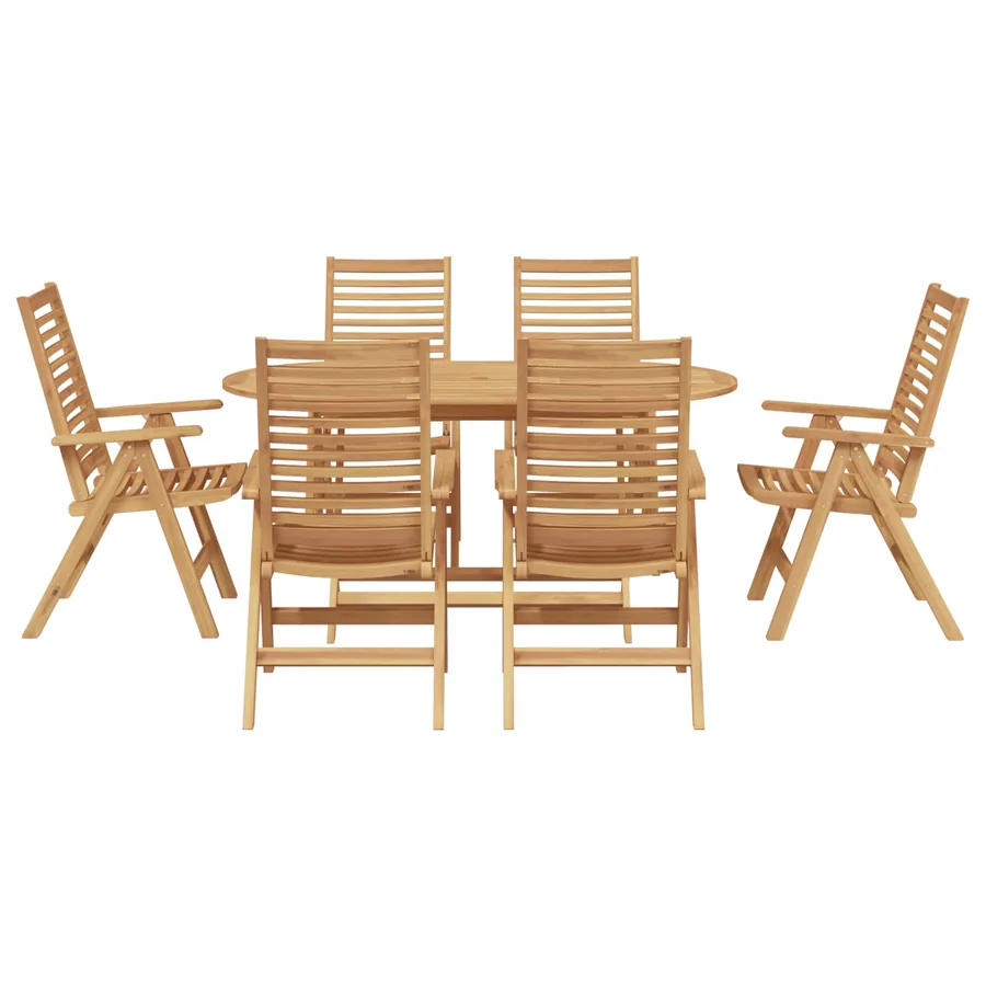 Ensemble de salle à manger pour jardin 7 pcs Marron - 7