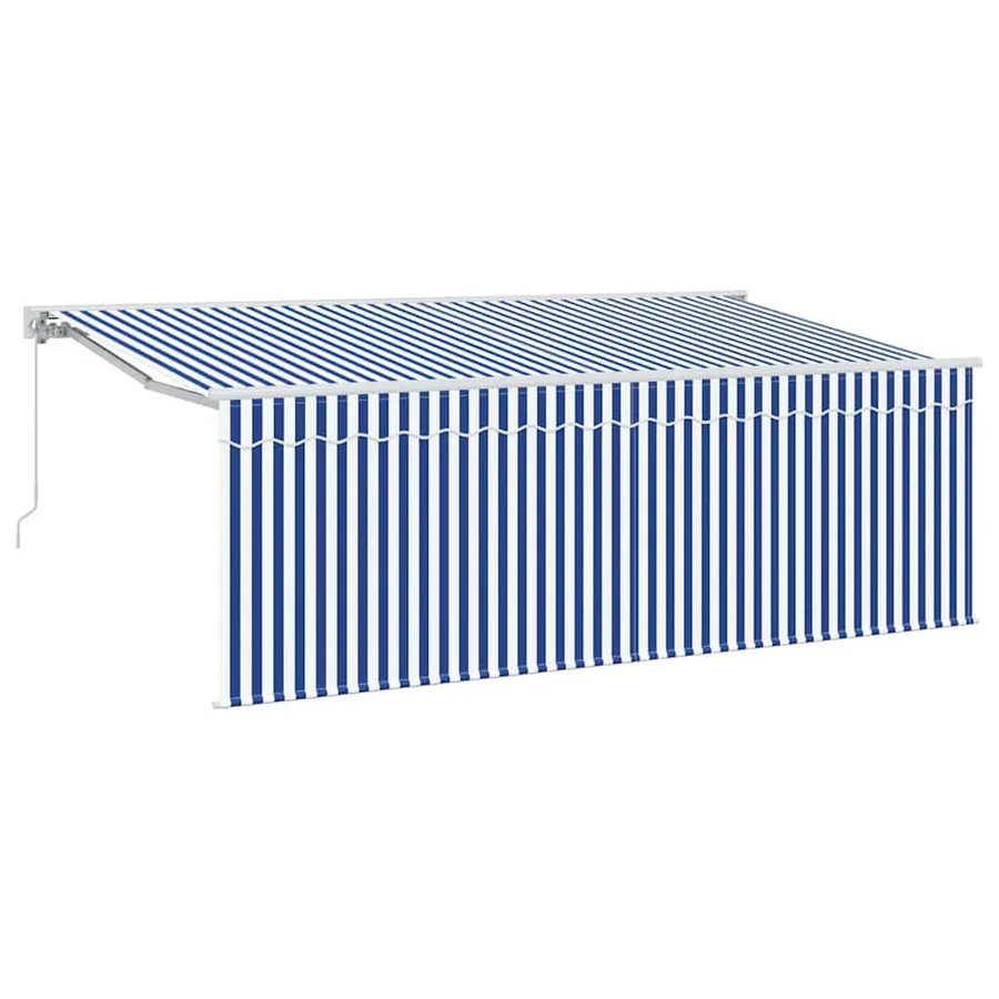 Auvent Rétractable Bleu et Blanc 400 x 200 cm - 2