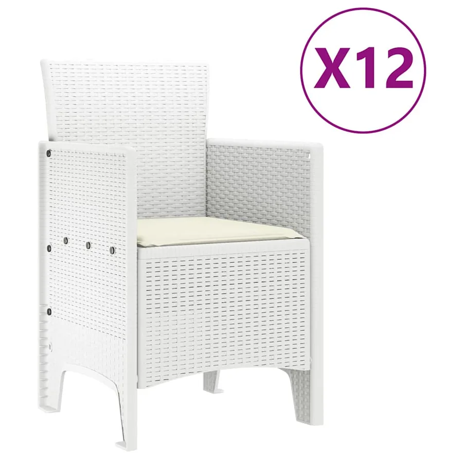 Ensemble de salle à manger pour jardin 13 pcs Blanc Rattan Polt - 5