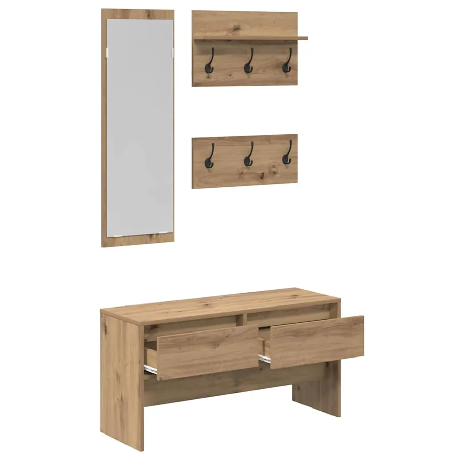 Ensemble de meubles d'entrée Chêne artisan 90 x 31 x 46,5 cm - 5