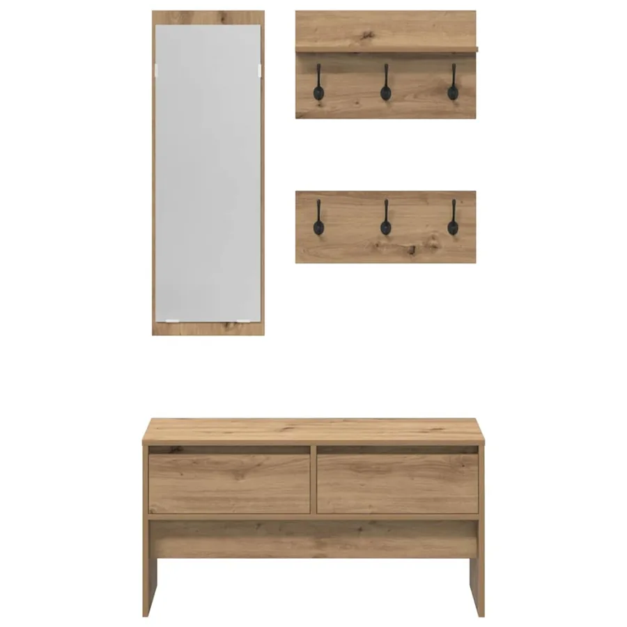 Ensemble de meubles d'entrée Chêne artisan 90 x 31 x 46,5 cm - 8