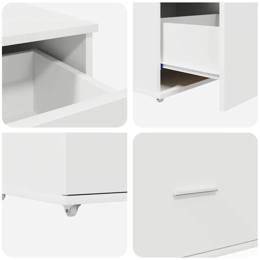 Armoire à tiroirs avec roue Blanc 55 x 45 x 31 cm - 9