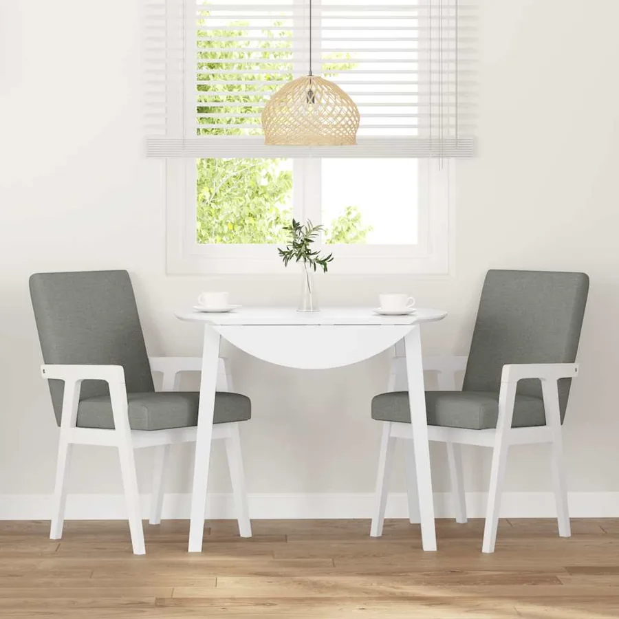 Chaises de salle à manger avec coussins (2 pcs) bois massif blanc caoutchouc - 3