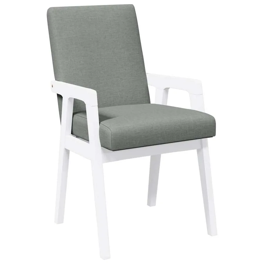Chaises de salle à manger avec coussins (2 pcs) bois massif blanc caoutchouc - 4