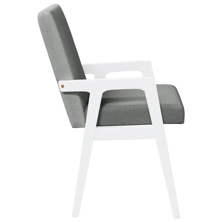 Chaises de salle à manger avec coussins (2 pcs) bois massif blanc caoutchouc - 6