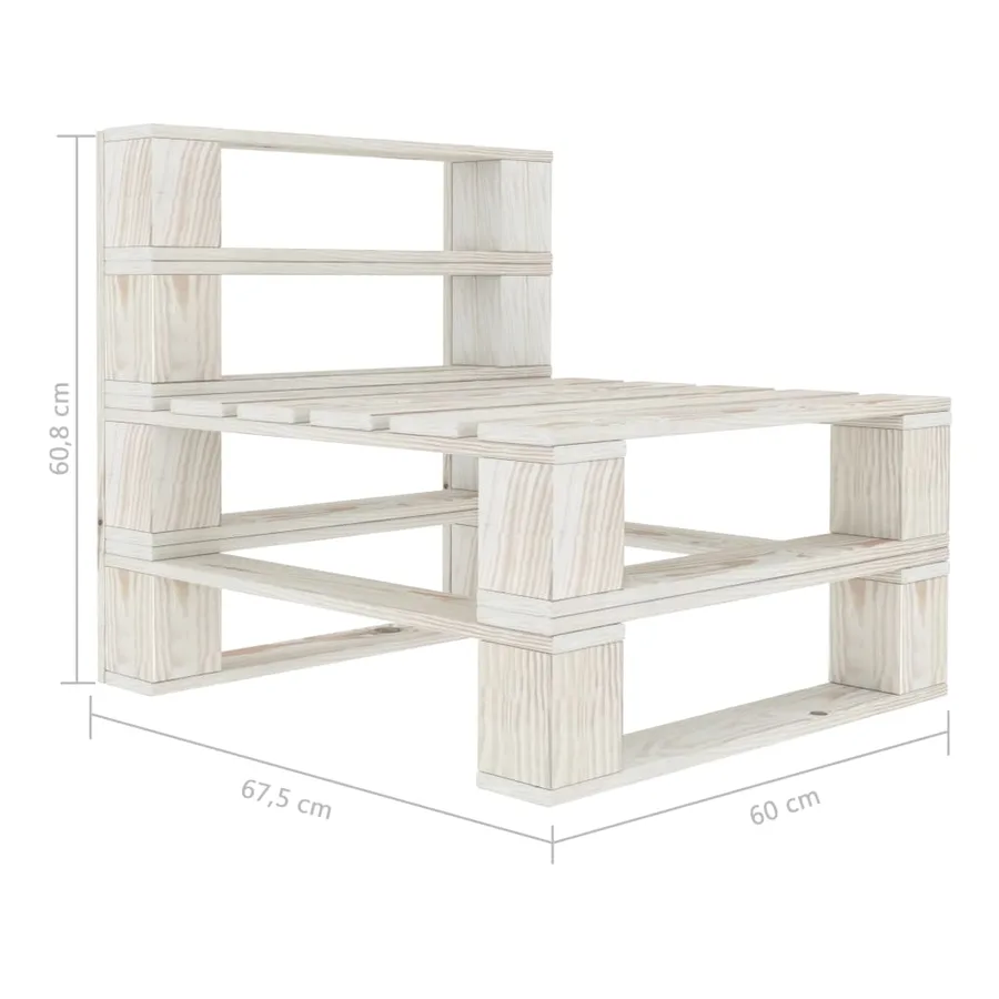 Canapé de milieu palette de jardin bois blanc - 5