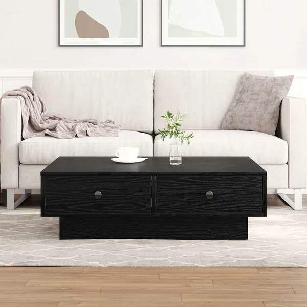 Table basse Chêne noir 90 x 90 x 28 cm Bois d'ingénierie