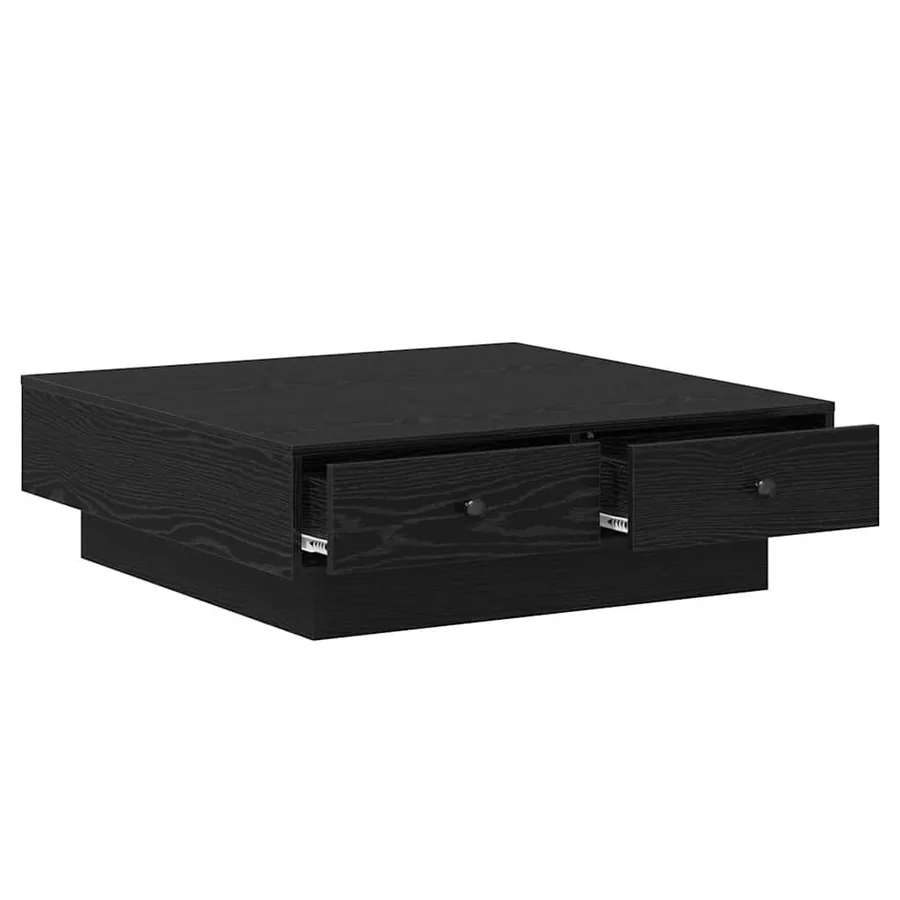 Table basse Chêne noir 90 x 90 x 28 cm Bois d'ingénierie - 11