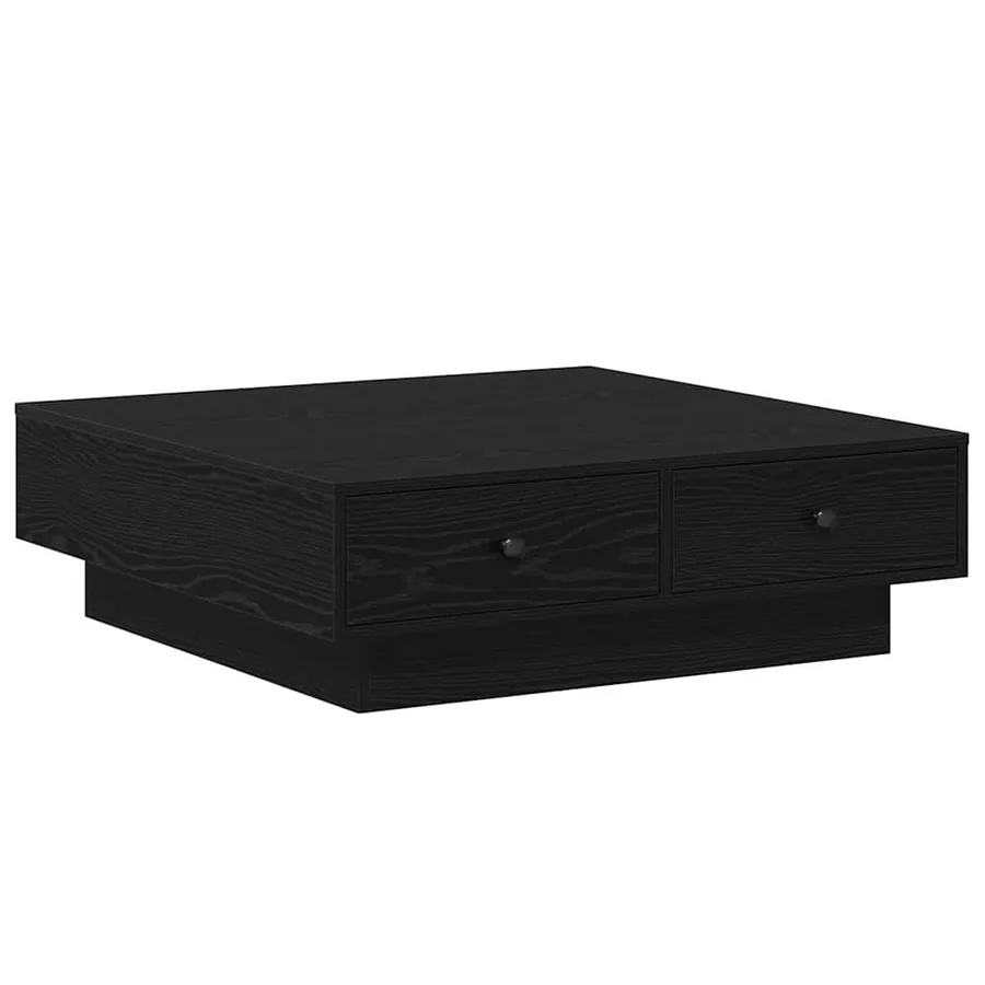 Table basse Chêne noir 90 x 90 x 28 cm Bois d'ingénierie - 2