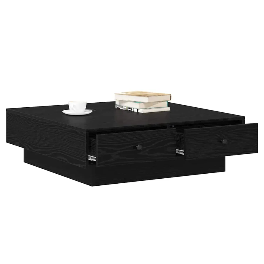Table basse Chêne noir 90 x 90 x 28 cm Bois d'ingénierie - 3