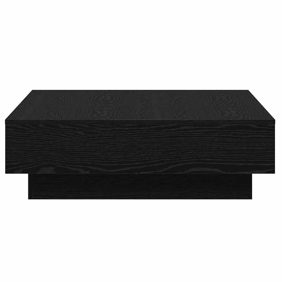 Table basse Chêne noir 90 x 90 x 28 cm Bois d'ingénierie - 6
