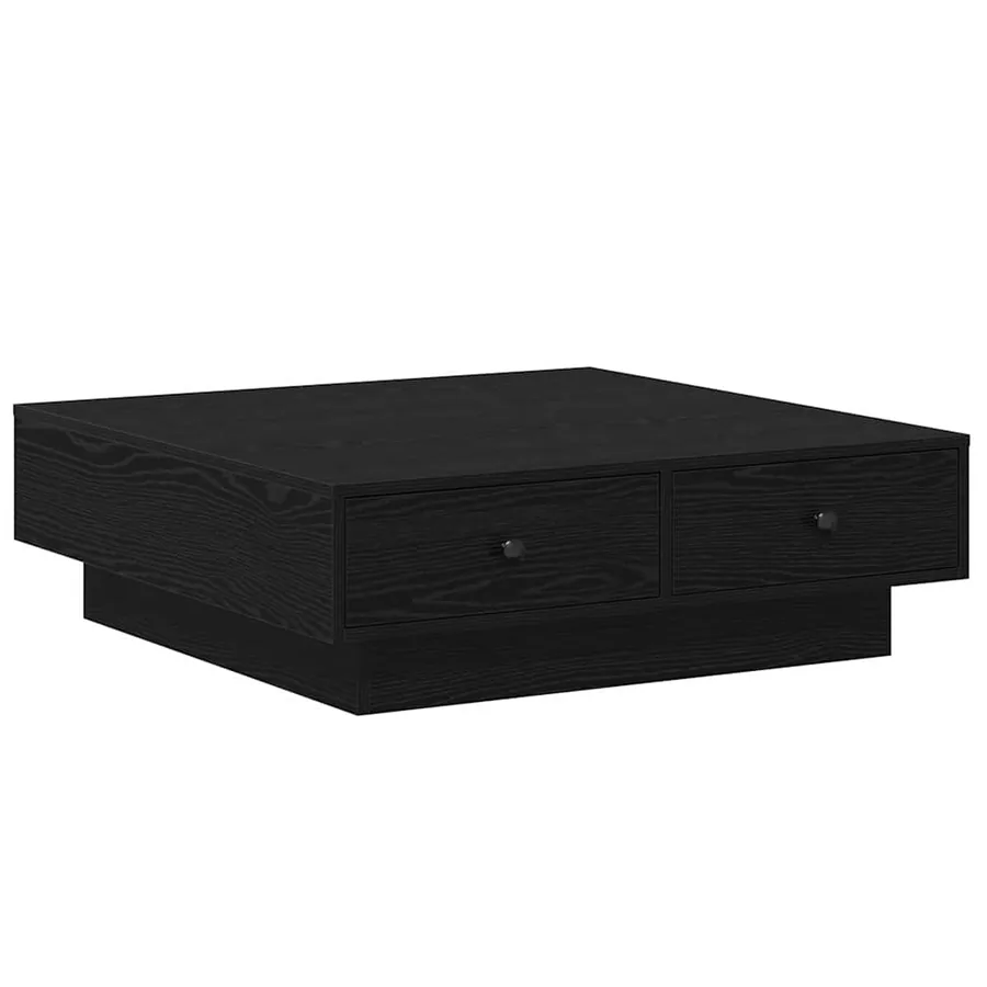 Table basse Chêne noir 90 x 90 x 28 cm Bois d'ingénierie - 7