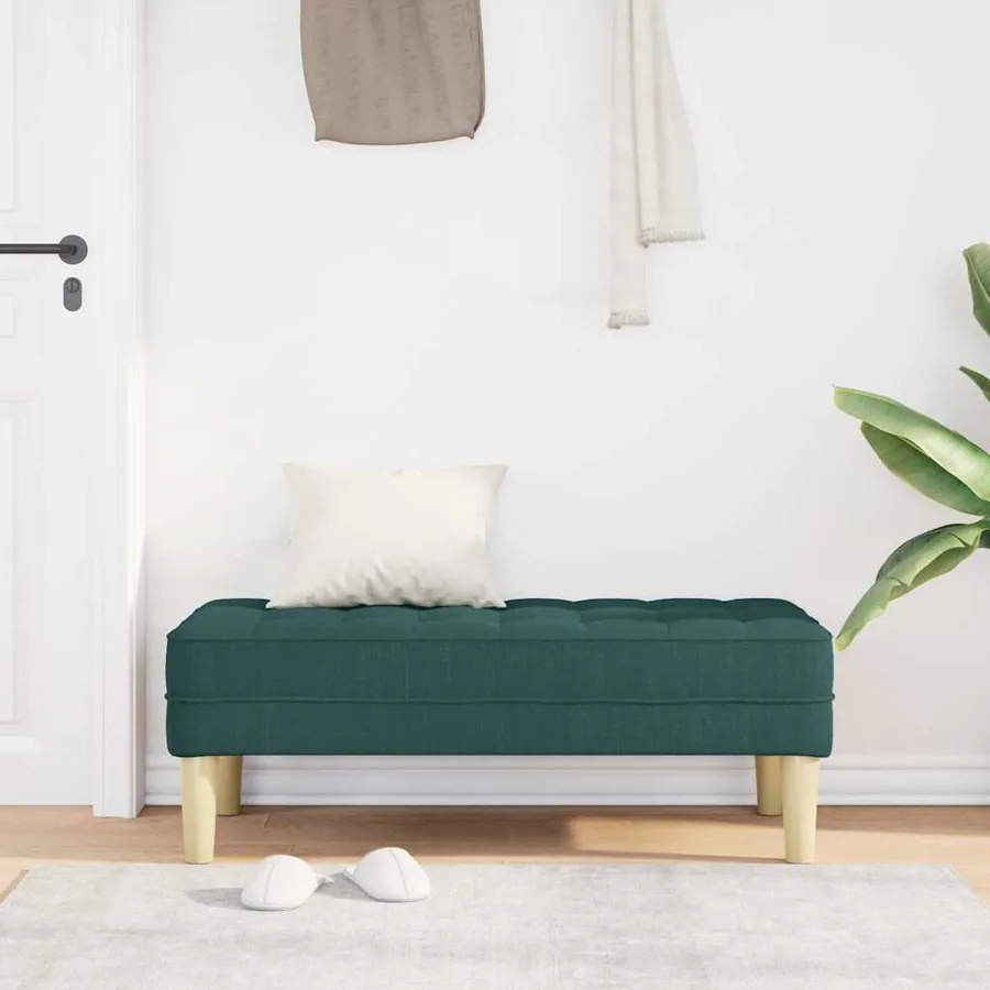 banc avec coussin Vert foncé 113 x 57 x 39 cm tissu - 3