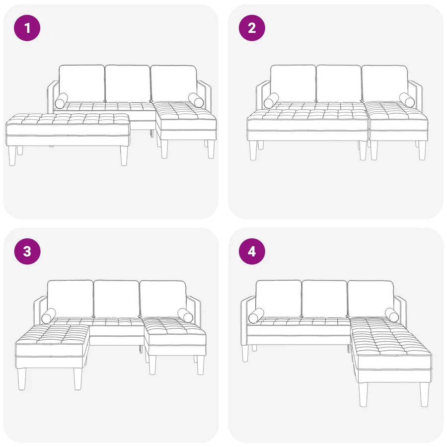 Ensemble de Canapés avec coussin 2 pcs Crème Polyester - 14