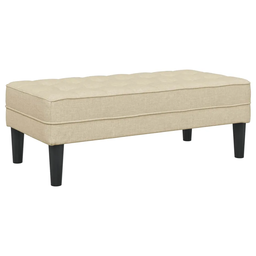 Ensemble de Canapés avec coussin 2 pcs Crème Polyester - 7