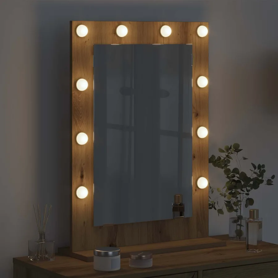 Miroir de vanité Chêne artisanal 70 x 50 x 18 cm Rectangulaire - 3