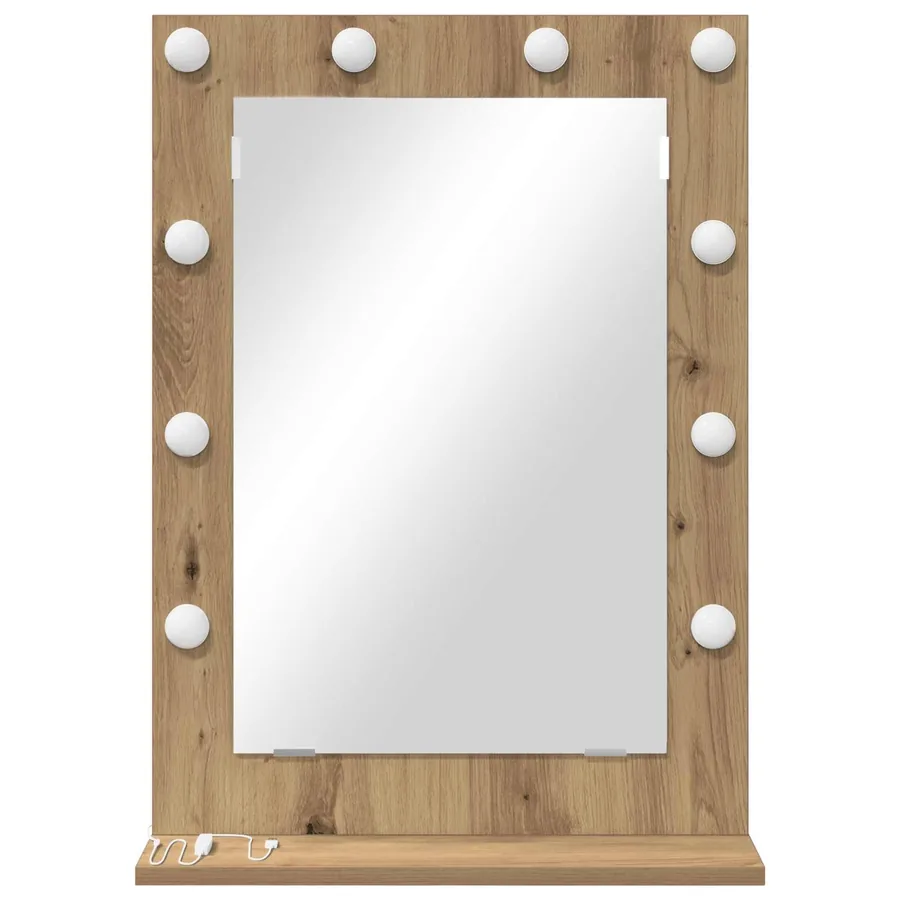 Miroir de vanité Chêne artisanal 70 x 50 x 18 cm Rectangulaire - 4