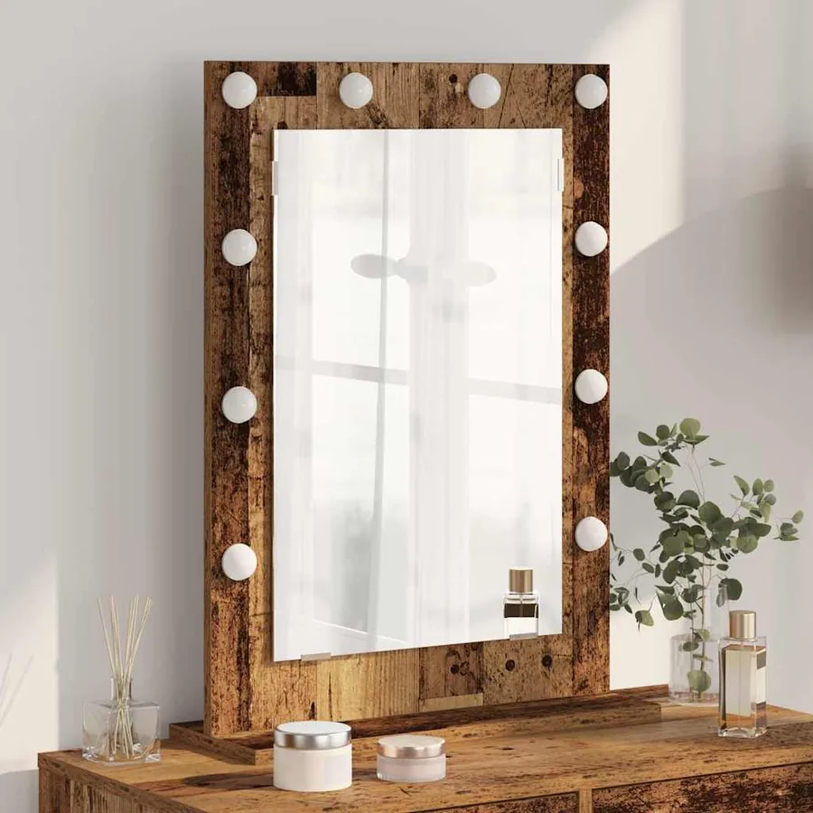 Miroir de vanité Rectangulaire Chêne fumé 70 x 50 x 18 cm