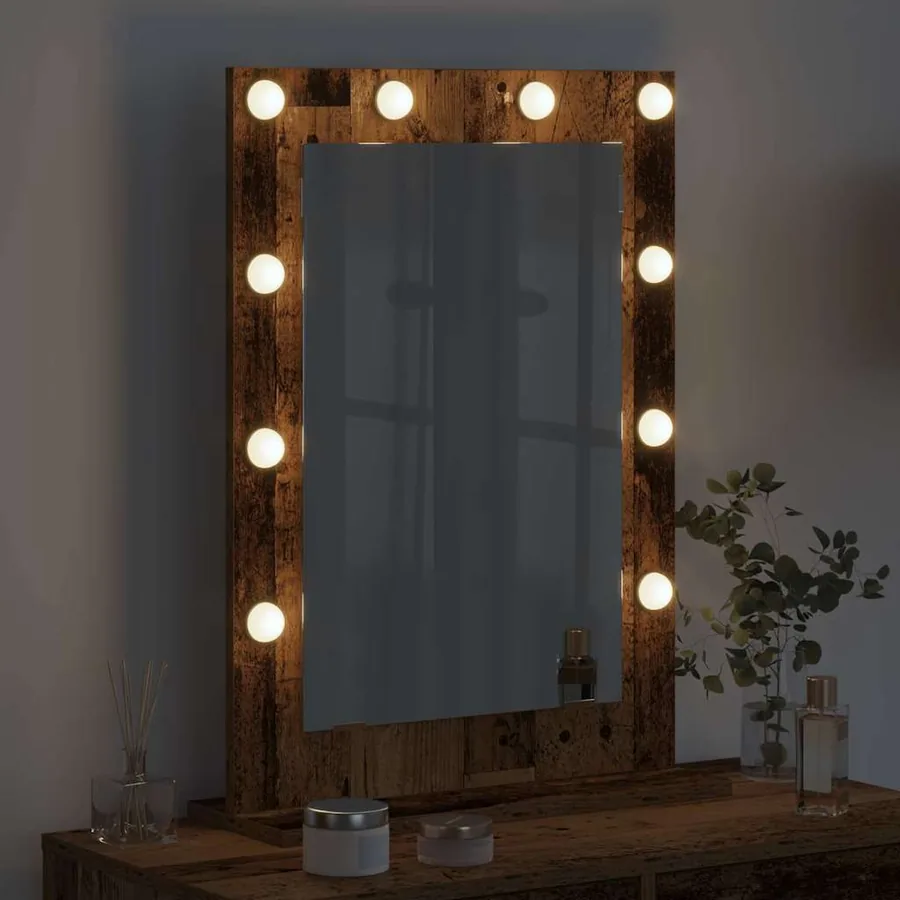 Miroir de vanité Rectangulaire Chêne fumé 70 x 50 x 18 cm - 3