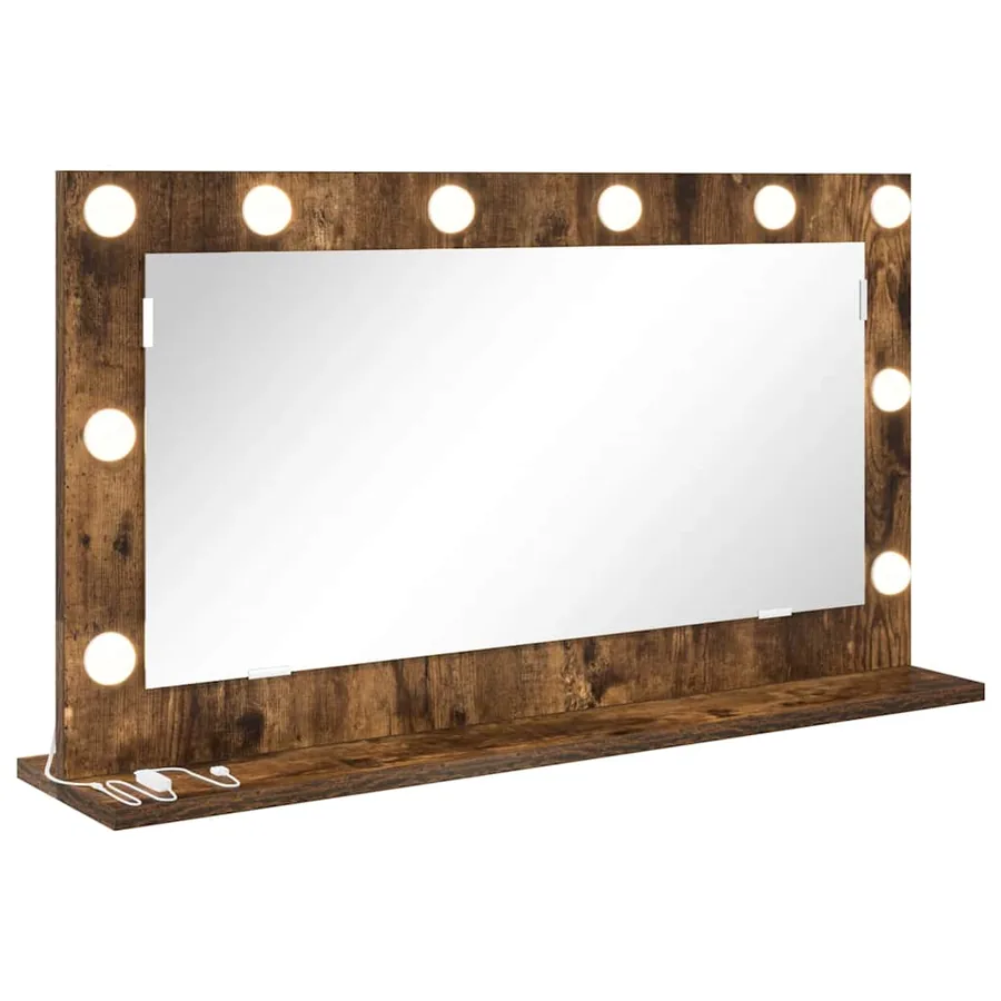 Miroir de vanité Rectangulaire Chêne fumé 80 x 45 x 18 cm - 2