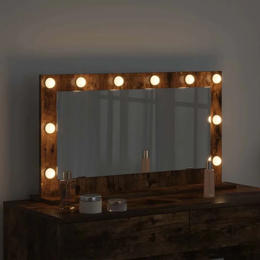 Miroir de vanité Rectangulaire Chêne fumé 80 x 45 x 18 cm - 3