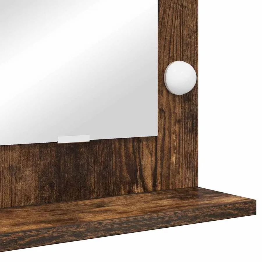 Miroir de vanité Rectangulaire Chêne fumé 80 x 45 x 18 cm - 7