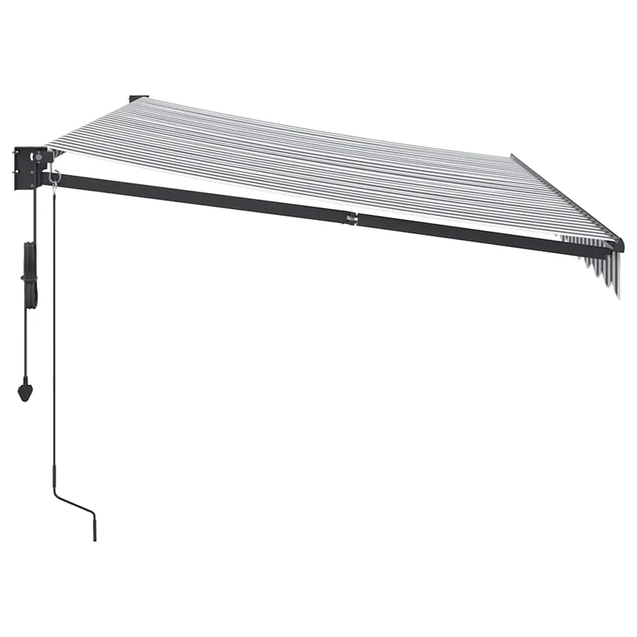 Auvent rétractable anthracite et blanc 3,5x2,5m tissu/aluminium - 4