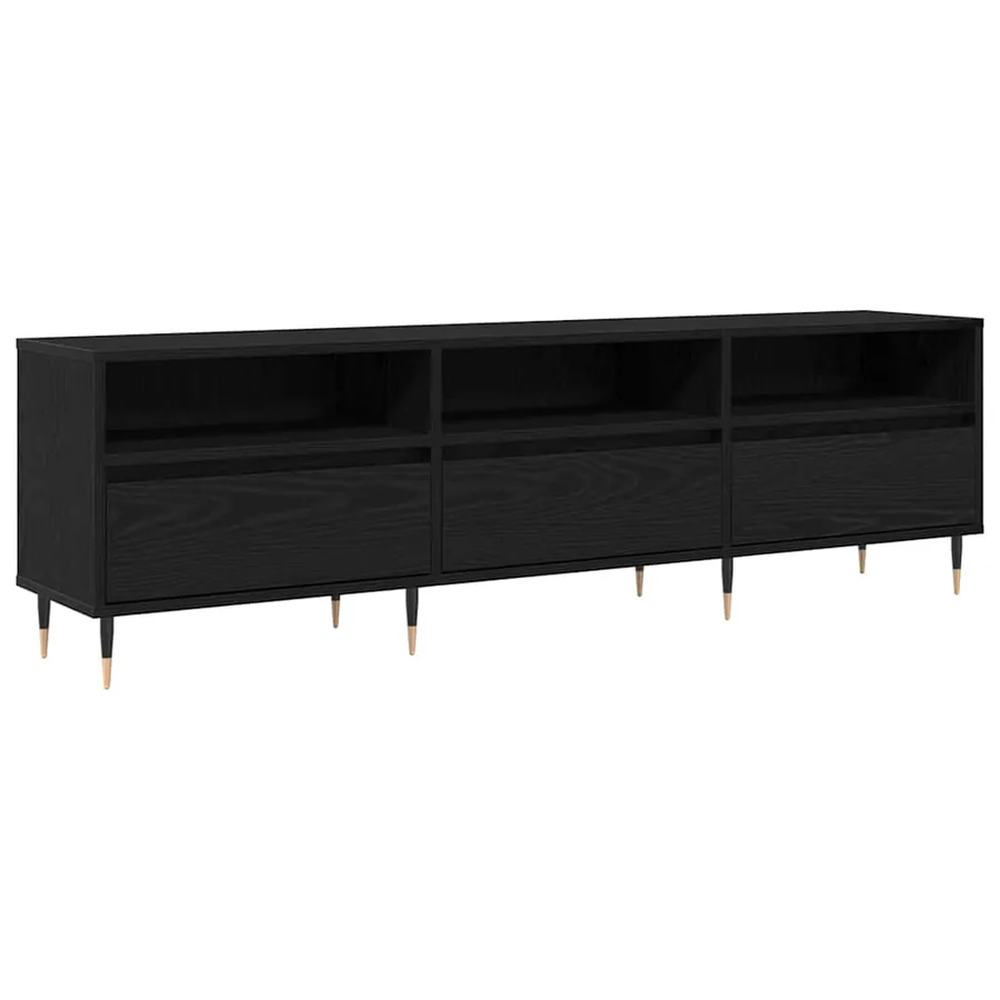 Meuble TV Chêne noir 150 x 30 x 45 cm Bois d'ingénierie - 2