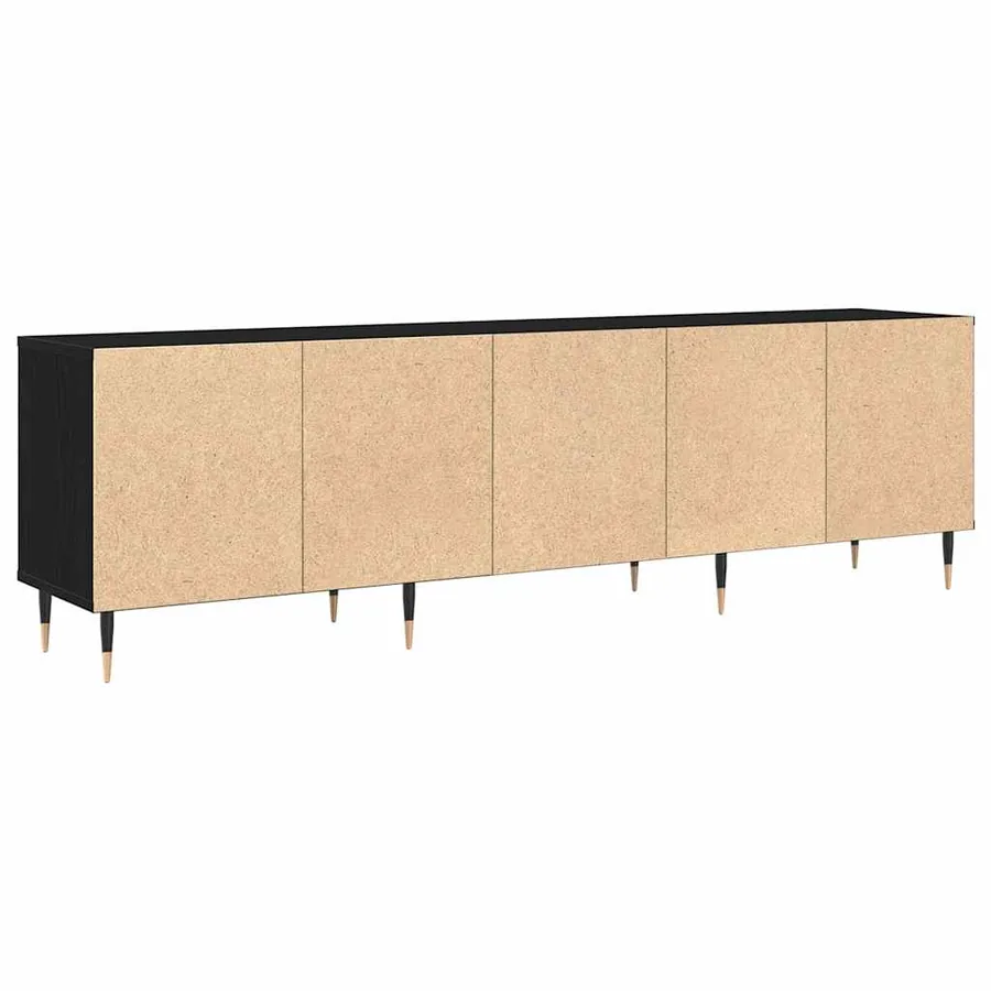 Meuble TV Chêne noir 150 x 30 x 45 cm Bois d'ingénierie - 6