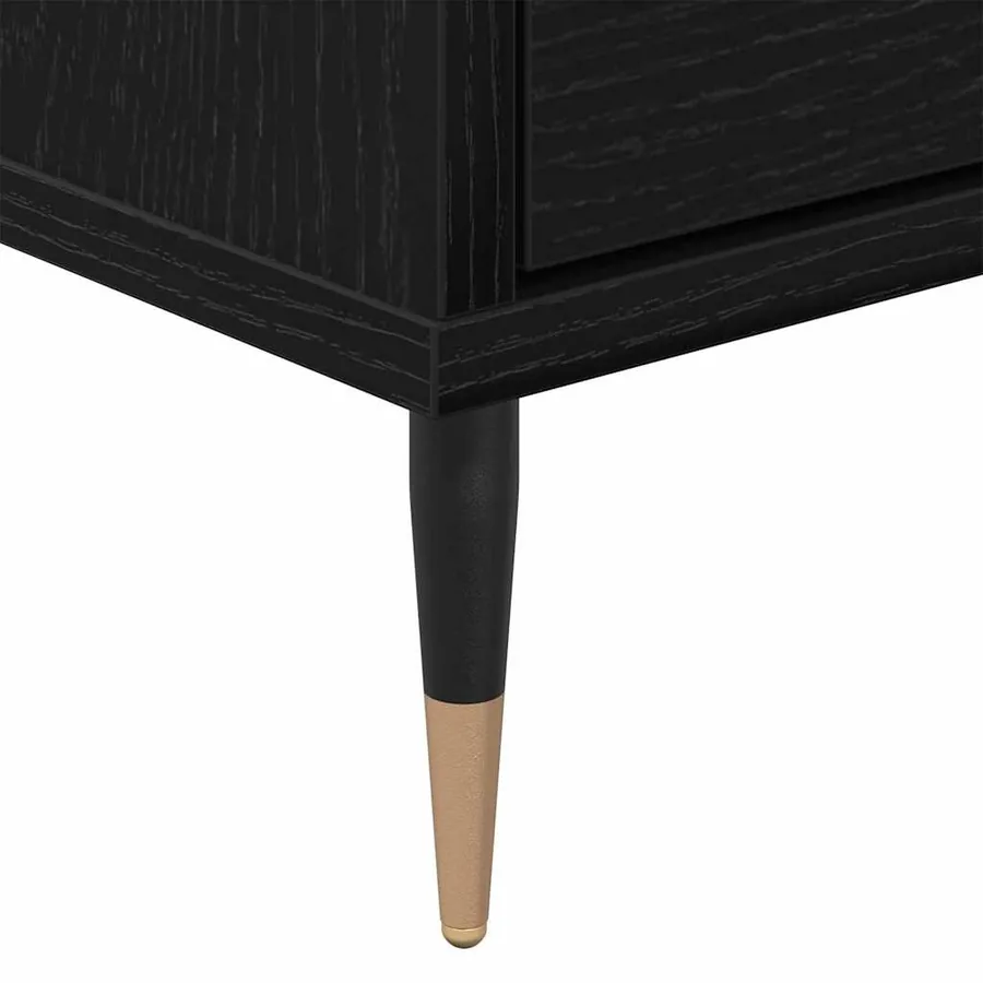 Meuble TV Chêne noir 150 x 30 x 45 cm Bois d'ingénierie - 8
