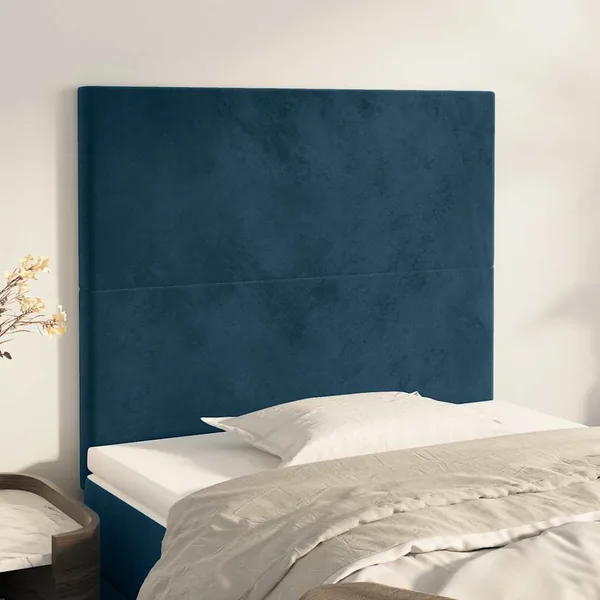 Tête de lit Bleu foncé 90x5x118/128 cm Velours