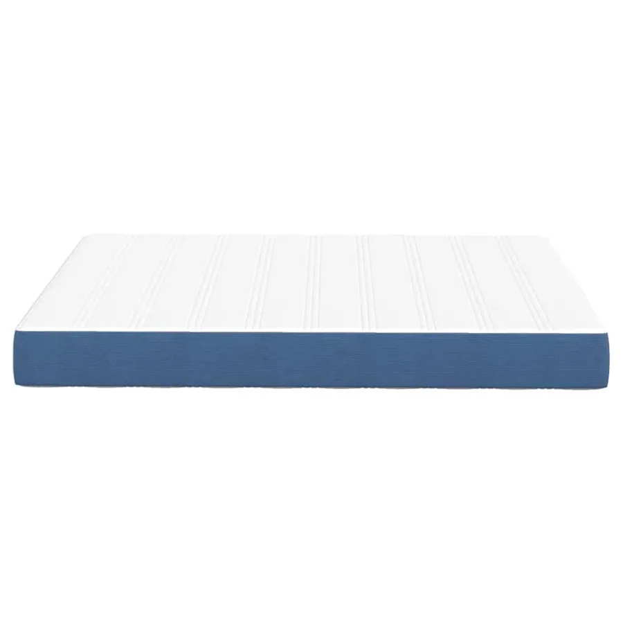 Matelas de Lit avec matelas Bleu 140 x 200 cm tissu - 5