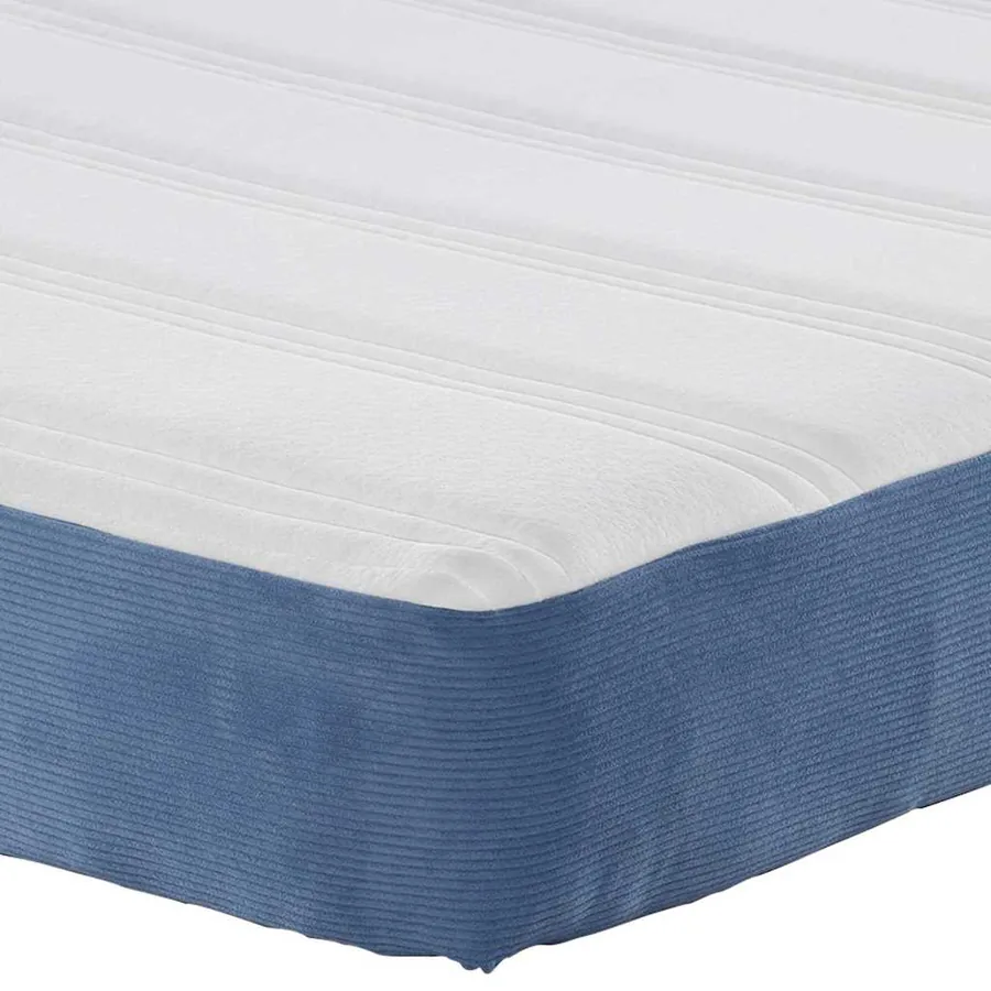 Matelas de Lit avec matelas Bleu 140 x 200 cm tissu - 7