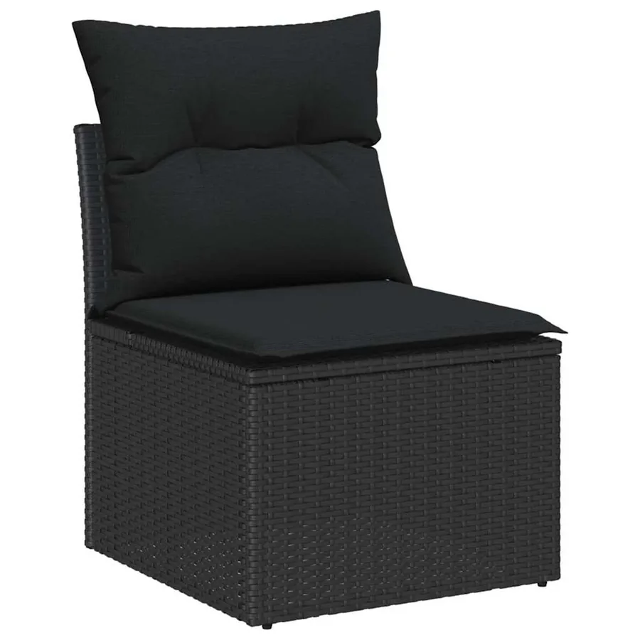Ensemble de canapé de jardin avec coussin 9 pcs Noir - 5