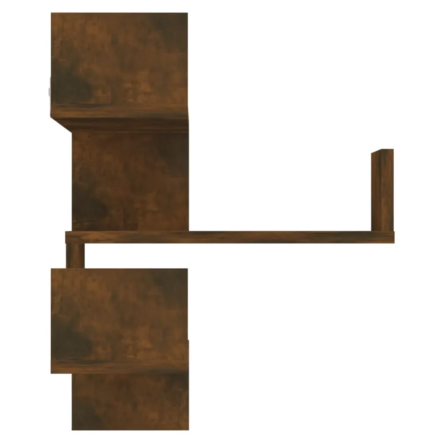 Étagères d'angle murales 2 pcs Chêne fumé 40x40x50 cm Bois - 6