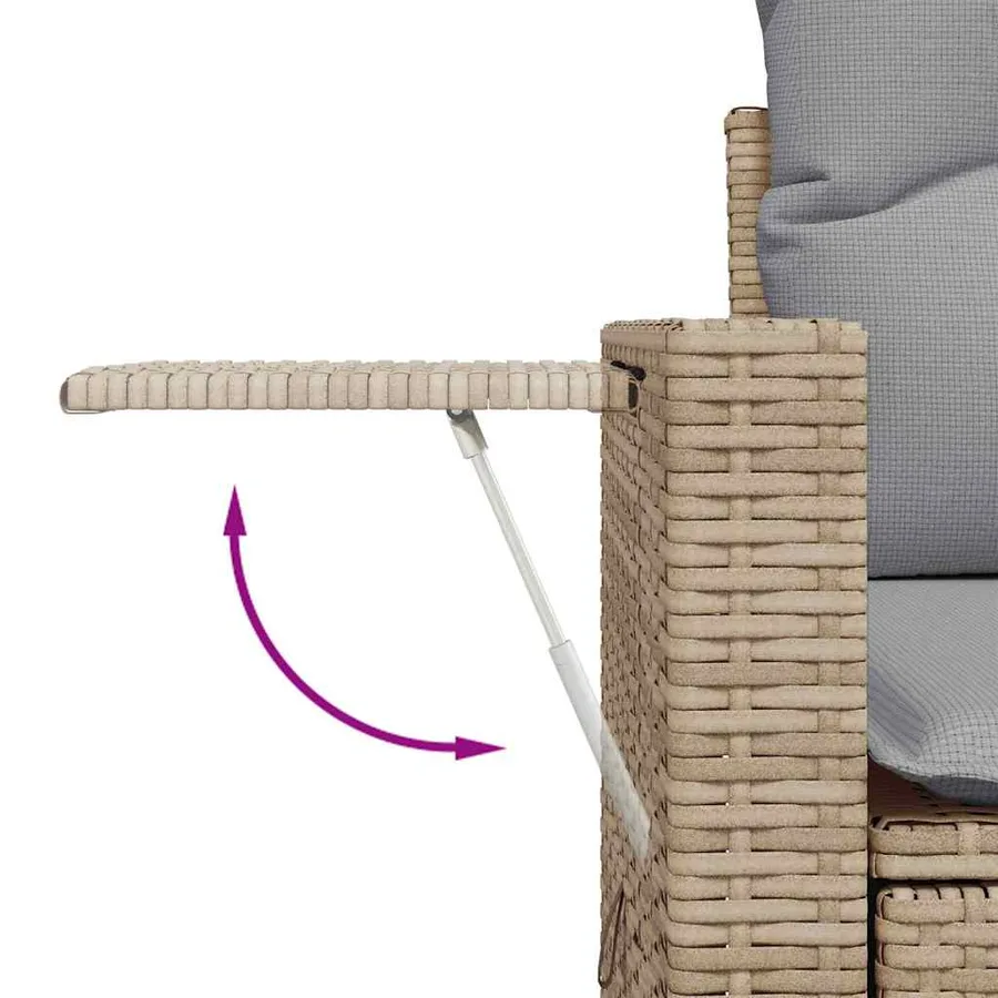 Ensemble de canapé de jardin 10 pcs Beige polyrotin - 9